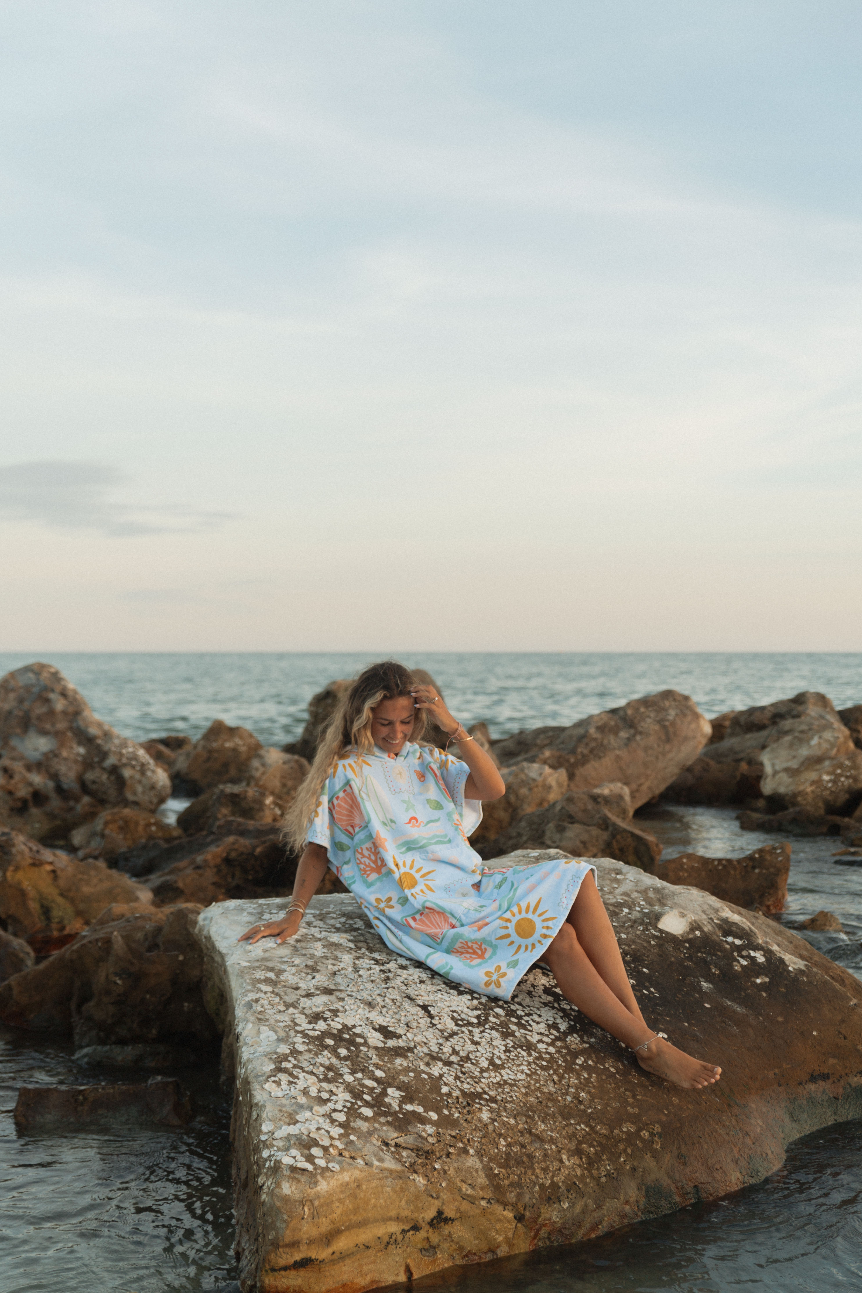 Blue Tide Towel Poncho