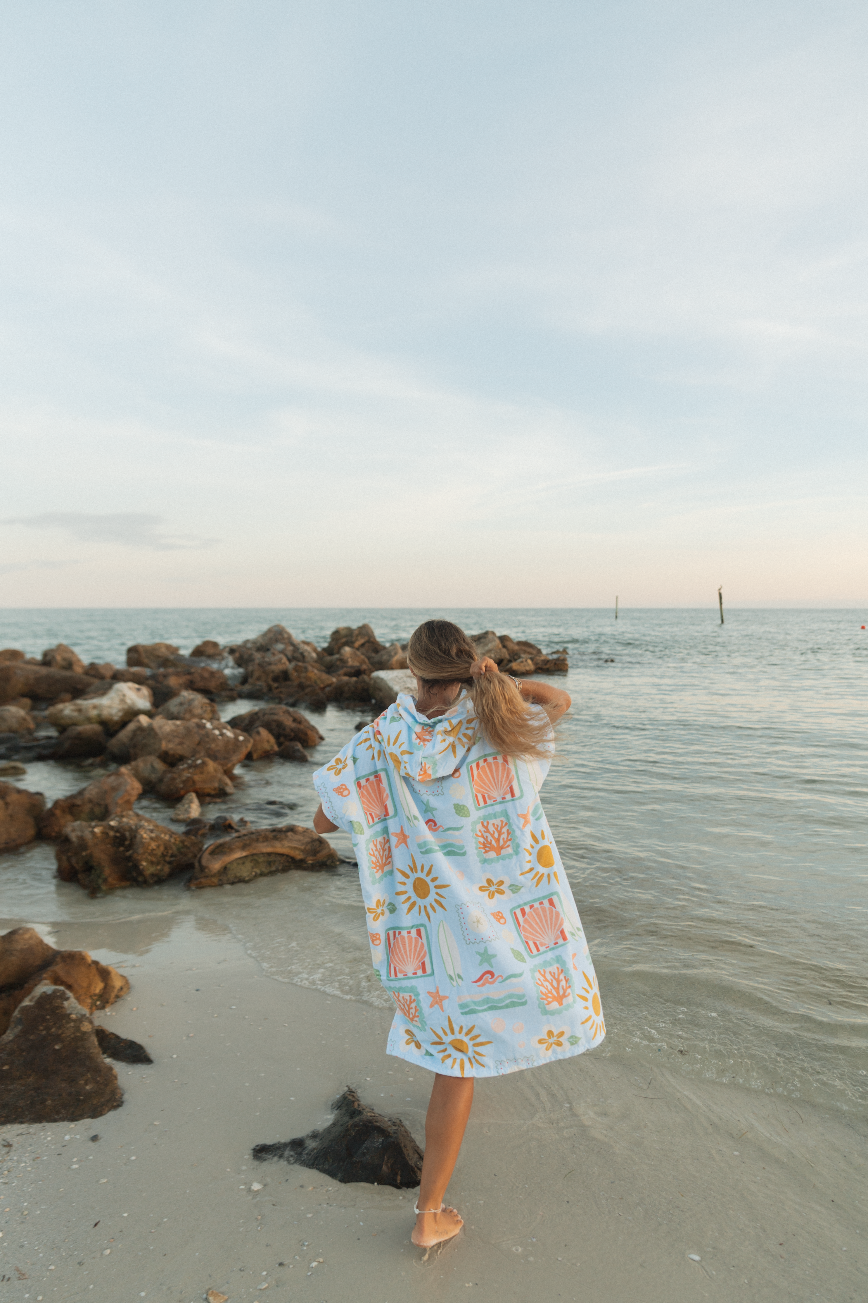 Blue Tide Towel Poncho